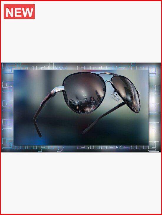 Polarized Aviator Sunglasses UV400 Metal Frame Flat Top Driving Outdoor main image 5